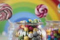 Mixed colorful sweets, lollipops and candy Royalty Free Stock Photo