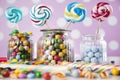 Mixed colorful sweets, lollipops and candy Royalty Free Stock Photo