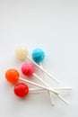 Colorful lollipops and suckers on a white background isolated