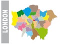 Colorful London administrative and political map