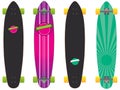 Colorful longboard skateboard