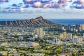 Colorful Lookout Waikiki Beach Diamond Head Waikiki Beach Honolulu Hawaii Royalty Free Stock Photo