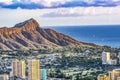 Colorful Lookout Waikiki Beach Diamond Head Waikiki Beach Honolulu Hawaii Royalty Free Stock Photo