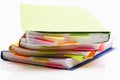 Colorful loose-leaf binders with memos Royalty Free Stock Photo