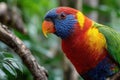 Colorful Lory Parrot Perched on Branch Royalty Free Stock Photo