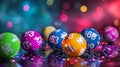 Colorful Lottery Balls Representing Destiny Numbers