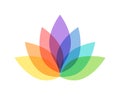 Colorful lotus flower concept with 7 petals and seven colors Royalty Free Stock Photo