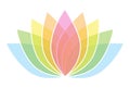 Colorful Lotus Flower Icon Logo on White Background Illustration 2