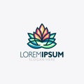 Colorful Lotus Flower Logo icon concept Royalty Free Stock Photo