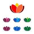 Colorful Lotus Flower Logo Template Illustration Design. Vector EPS 10 Royalty Free Stock Photo