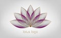Colorful Lotus logo, Flower of Life. Sacred Geometry. Symbol of Harmony and Balance. Sign of purity. Chakra Yoga design vector Royalty Free Stock Photo