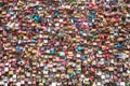 Colorful love lockers on the Hohenzollern Bridge in Cologne