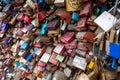 Colorful love lockers on the Hohenzollern Bridge in Cologne