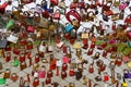 Colorful love locks on Makartsteg bridge over Salzach River in Salzburg. Austria Royalty Free Stock Photo