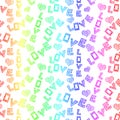 Colorful Love Words Seamless pattern