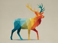 Colorful Low Poly Deer Illustration Royalty Free Stock Photo