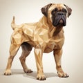 Colorful Low Poly Dog Illustration With Detailed Background