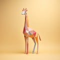 Colorful Low Poly Giraffe: A Playful Minimalist 3d Design