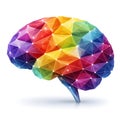 Colorful Low Poly Human Brain Representing Creativity Innovation And Modern Thinking Royalty Free Stock Photo
