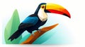 Colorful Low Poly Toucan Clip Art With White Margins