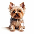 Colorful Low Poly Yorkshire Terrier Dog In 3d Style