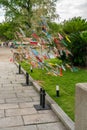 Colorful lucky trees at Osaka Castle park