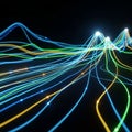 Evokes digital data flow or neural networks, embodying concepts of Royalty Free Stock Photo