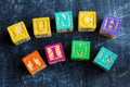 Colorful lunch wooden blocks