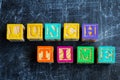 Colorful lunch wooden blocks