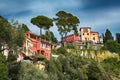 Colorful luxury villas in Lerici, Liguria, Italy Royalty Free Stock Photo