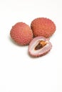 Colorful lychees isolated Royalty Free Stock Photo