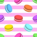 Colorful macaron seamless vector pattern, eps 10.
