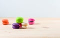 Colorful macaron on wooden. copy space