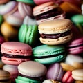 Colorful chocolate filled macarons Royalty Free Stock Photo