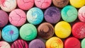 Aesthetic and creative approaches to macaron decorating with Royalty Free Stock Photo