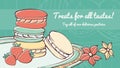 Colorful macarons banner