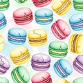 Colorful Macarons Pattern on White Background Royalty Free Stock Photo