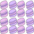 Colorful macarons seamless pattern paris