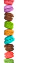 Colorful macarons vertical line