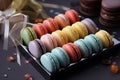 Colorful macaroon food. Generate Ai