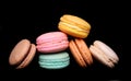 Colorful macaroon over black