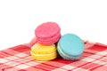 Colorful macaroon over white background