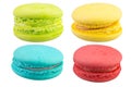 Colorful macaroon set with clipping path Royalty Free Stock Photo
