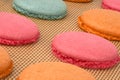 Colorful macaroons during baking