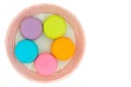 colorful macaroons on a ceramic plate Royalty Free Stock Photo