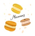 Colorful macaroons cookies. Menu dessert