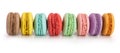 Colorful macaroons isolated on white background closeup Royalty Free Stock Photo