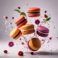 Colorful macaroons, sweet french pastry dessert