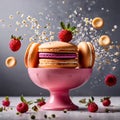 Colorful macaroons, sweet french pastry dessert