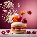 Colorful macaroons, sweet french pastry dessert